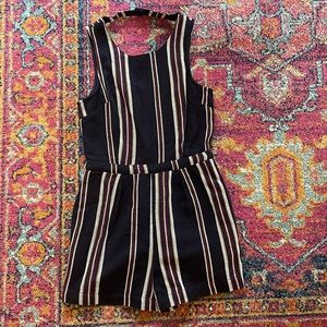 Olive & Oak Driftwood Dreamer Navy Blue Striped Romper